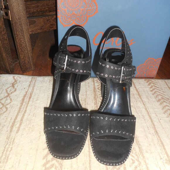 NIB Carlos Santana black stud block heels, size 8M - Picture 2 of 8